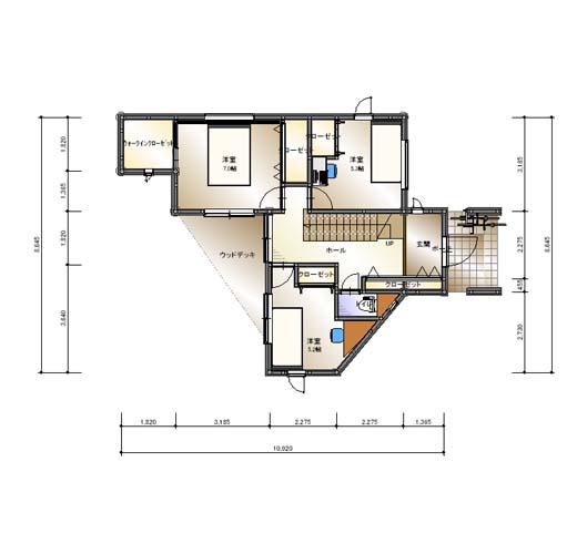 変形地を活かした家