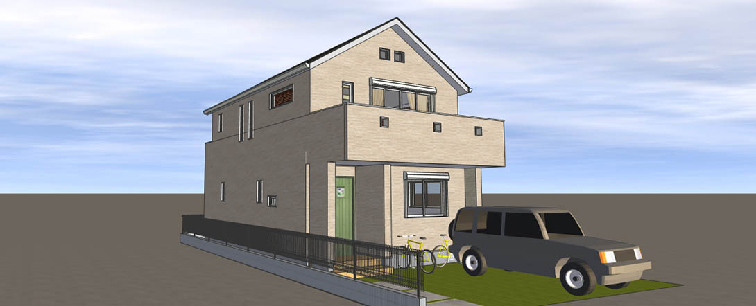 バルコニーを２ヶ所に、広がりある２階リビング