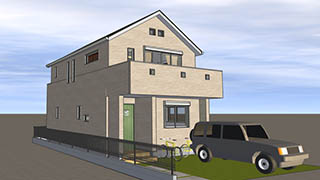 バルコニーを２ヶ所に、広がりある２階リビング