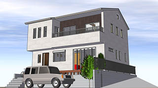 オープンウィンドウでウッドデッキとつながるリビング