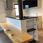 桧の造作カウンターです。